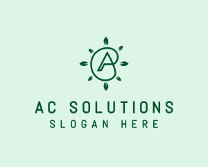 Green Leaves Letter A  logo design