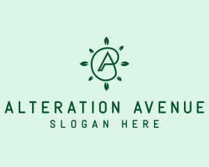 Green Leaves Letter A  logo design