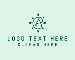 Vegetarian - Green Leaves Letter A logo design