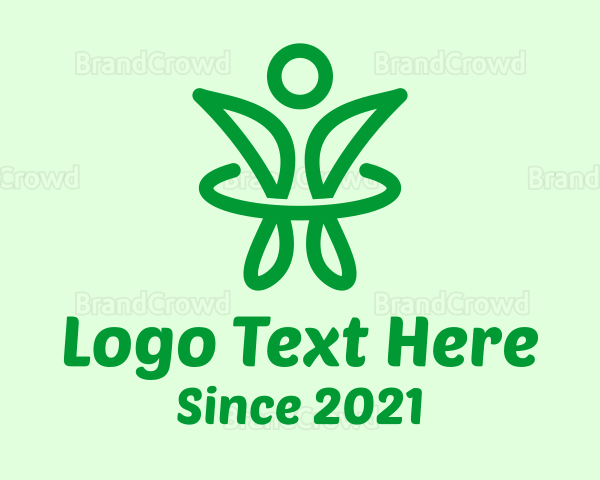 Green Healthy Person Logo