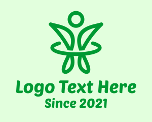 Butterfly - Green Healthy Person logo design