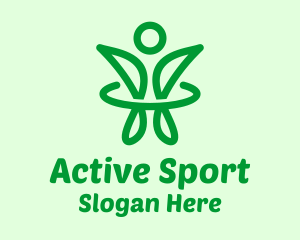 Green Healthy Person Logo