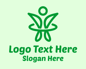 Green Healthy Person Logo