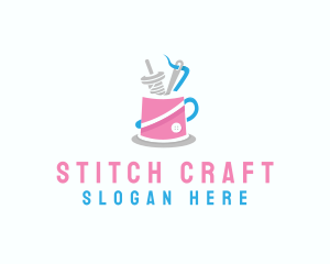Cross Stitch - Sewing Fashion Cafe logo design