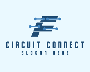 Circuit - Cyber Circuit Letter F logo design