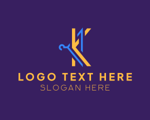 Laundromat - Cloth Hanger Fashion logo design