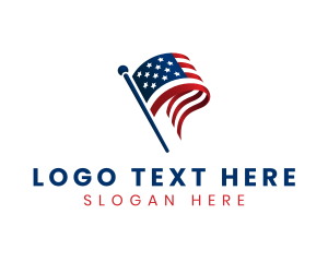 Veteran - Political American Flag logo design