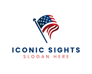 Political American Flag logo design