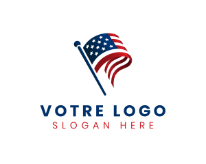 Veteran - Political American Flag logo design