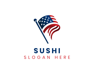 Political American Flag logo design