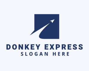 Blue Arrow Box Express logo design