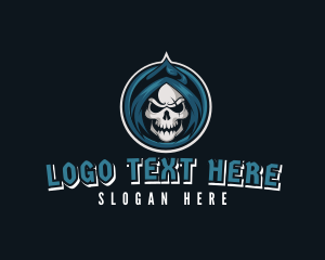 Death - Monster Skull Reaper logo design