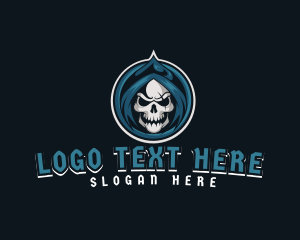 Online Gaming - Monster Skull Reaper logo design