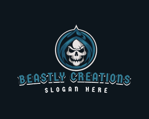 Monster - Monster Skull Reaper logo design