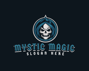 Sorcerer - Monster Skull Reaper logo design