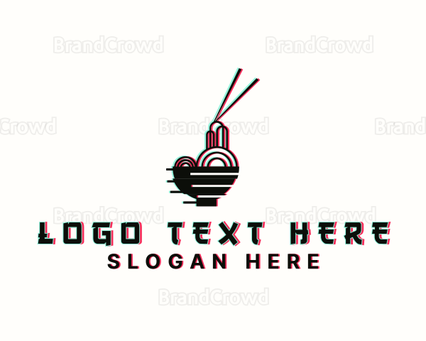 Glitch Asian Noodle Logo