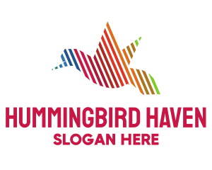 Hummingbird - Colorful Stripes Hummingbird logo design