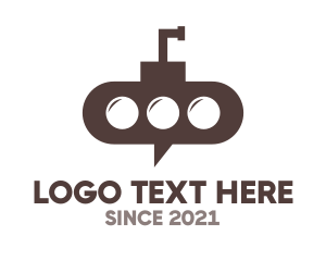 Message - Submarine Chat Bubble logo design