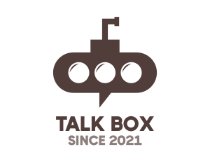 Chat Box - Submarine Chat Bubble logo design