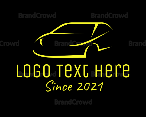 Yellow Sports Car Logo