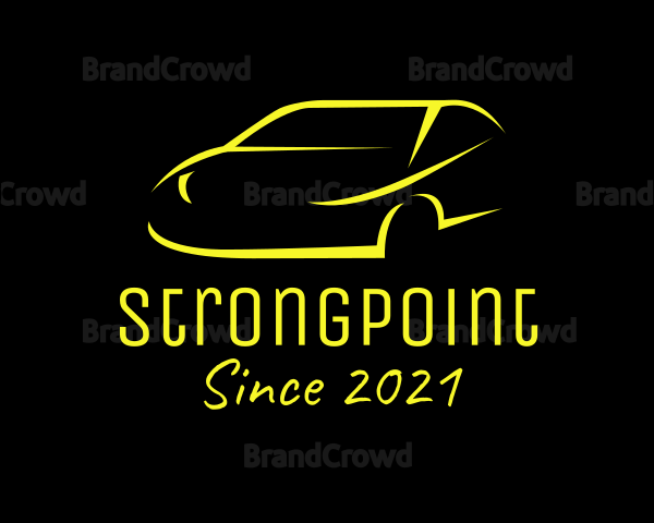 Yellow Sports Car Logo