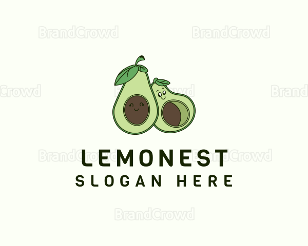 Happy Avocado Fruit Logo