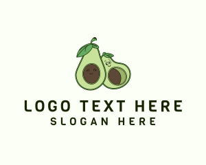 Alligator Pear - Happy Avocado Fruit logo design