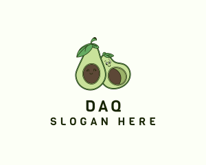Happy Avocado Fruit Logo