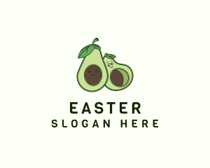 Vegan - Happy Avocado Fruit logo design