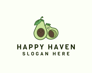 Happy Avocado Fruit logo design