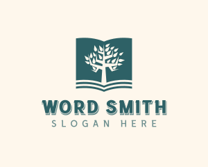 Author - Author Bookstore Tree logo design