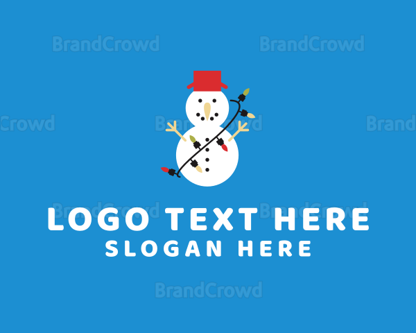Christmas Snowman Holiday Logo