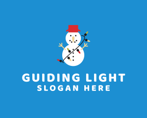 Christmas Snowman Holiday logo design