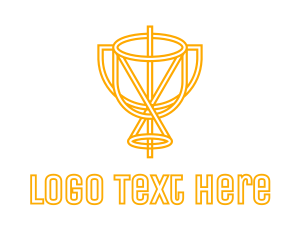 Church - Yellow Chalice Outline logo design