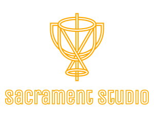 Sacrament - Yellow Chalice Outline logo design