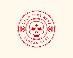 Traditional - Calavera Skull Bone logo design