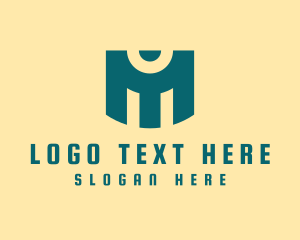 Blue - Modern Business Letter M logo design