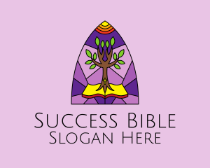 Bible - Stained Glass Bible Eco logo design