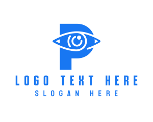 Cctv - Optical Eye Letter P logo design