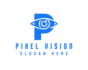 Optical Eye Letter P logo design