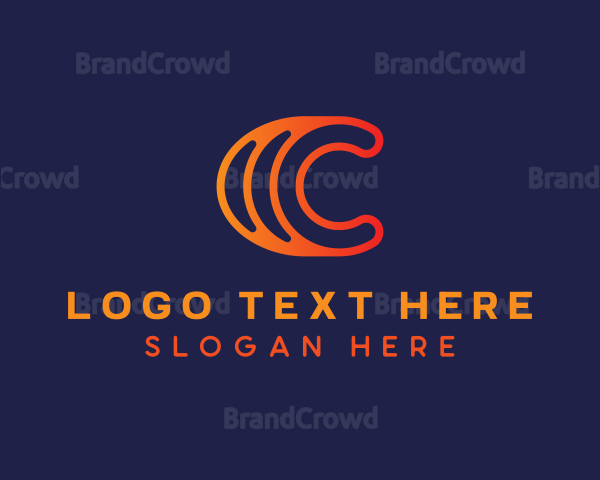 Modern Digital Letter C Logo