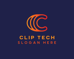 Modern Digital Letter C logo design