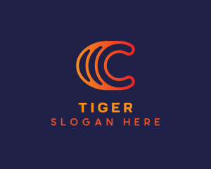 Modern Digital Letter C logo design