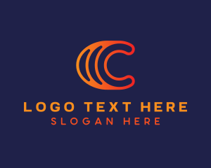 Shipping - Modern Digital Letter C logo design