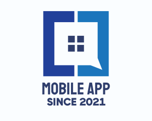 Blue Window House App logo design