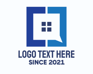 Messenger - Blue Window House App logo design