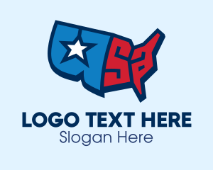 Geography - USA America Map logo design