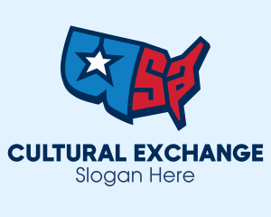Culture - USA America Map logo design