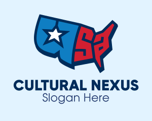 Culture - USA America Map logo design