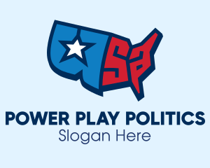 Politics - USA America Map logo design